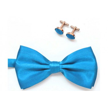 Set papion si butoni bleu 